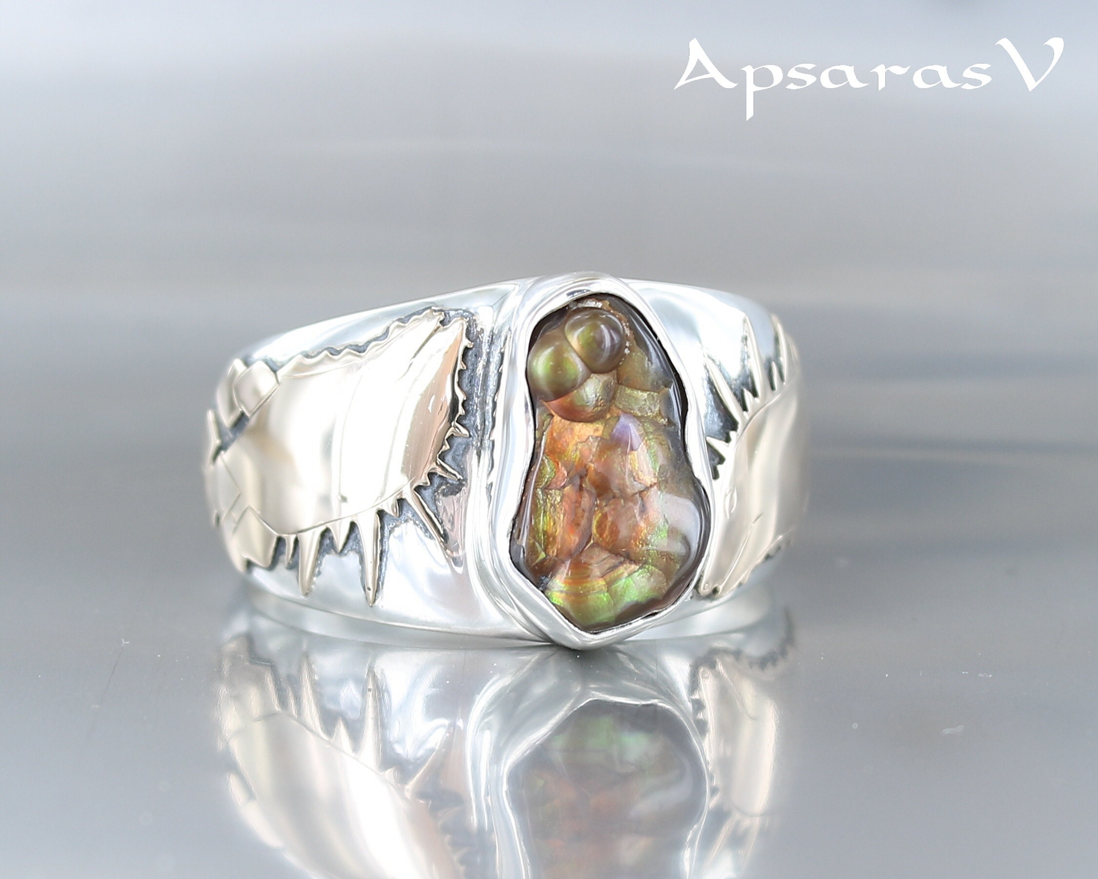 Fire Agate Ring for Men Size 13.5 Sterling Silver 925 Gold Etsy UK