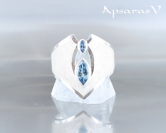 Bague Argent 925 Et Pierre Bleue Synthétique – Taille 67 – Neuf Avec Étiquette