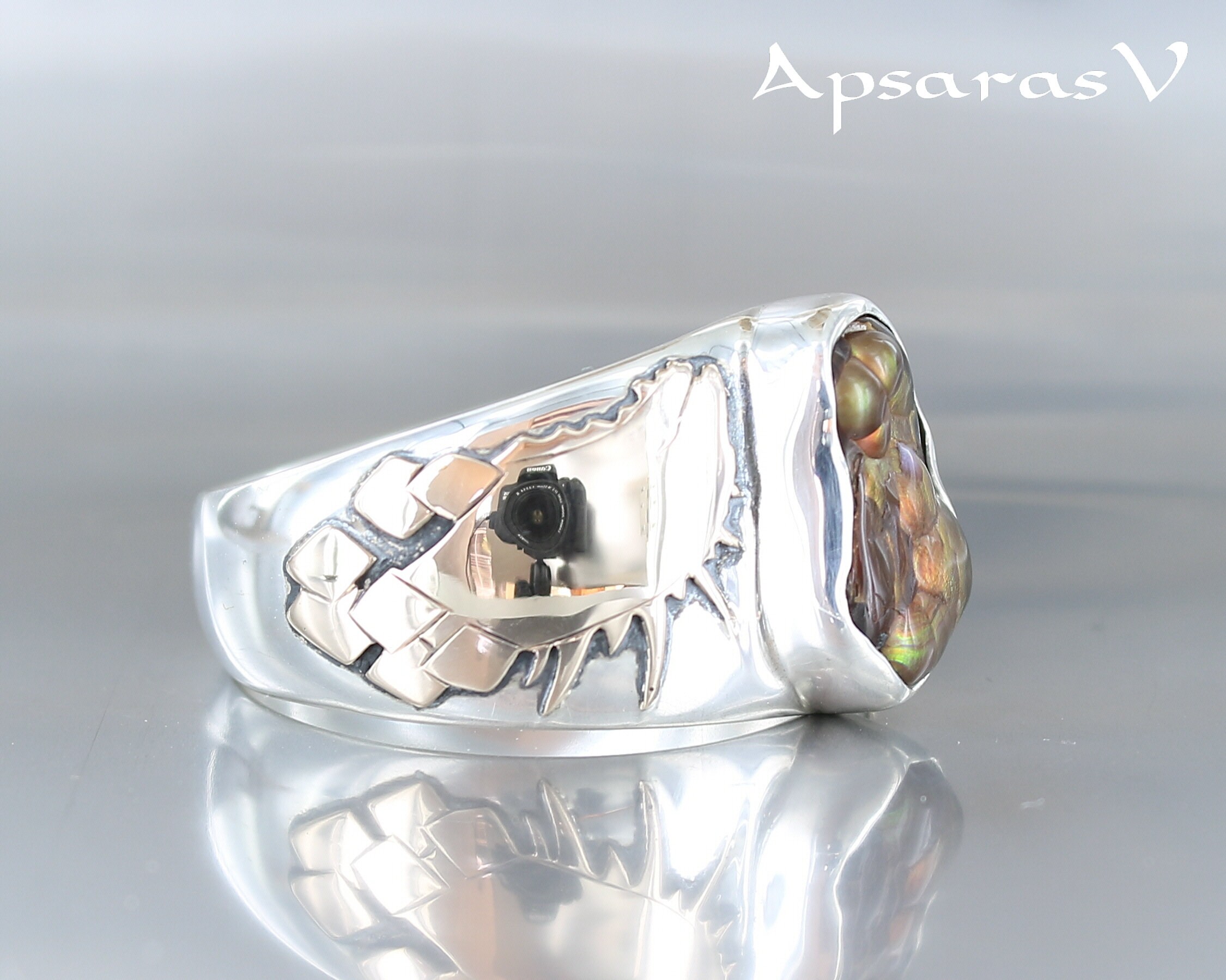 Fire Agate Ring for Men Size 13.5 Sterling Silver 925 Gold Etsy UK