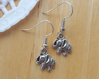 Tiny Elephant Charm Earrings Dangle Drop Lightweight Simple Jewellery for Dainty Daily Wear Minimalist Earrings Women Girls Gift Ideas