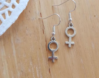 Female Symbol Charm Earrings Dangle Drop Lightweight Simple Jewellery for Dainty Daily Wear Minimalist Earrings Women Girls Gift Ideas