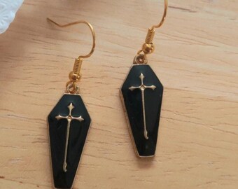 Coffin Charm Earrings Dangle Drop Lightweight Simple Jewellery for Dainty Daily Wear Minimalist Earrings Women Girls Gift Ideas