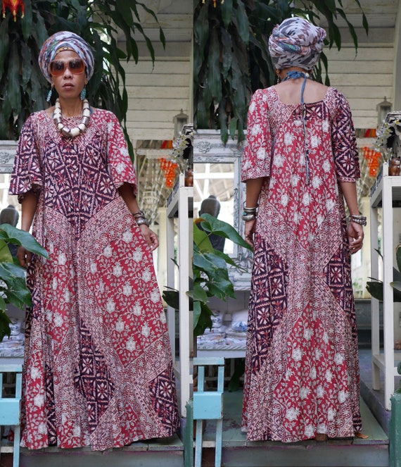 ETHNIC vintage 1970's Indian cotton bohemain kafta