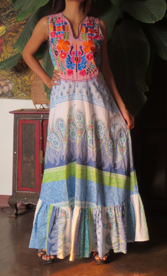 chinese dress ladies Vintage Silk Sari Long Maxi Dresses 25