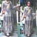 ETHNIC vintage 1970's RARE Hand block Indian silk bell sleeves bohemain kaftan hippie gypsy festival folk hippy boho maxi dress