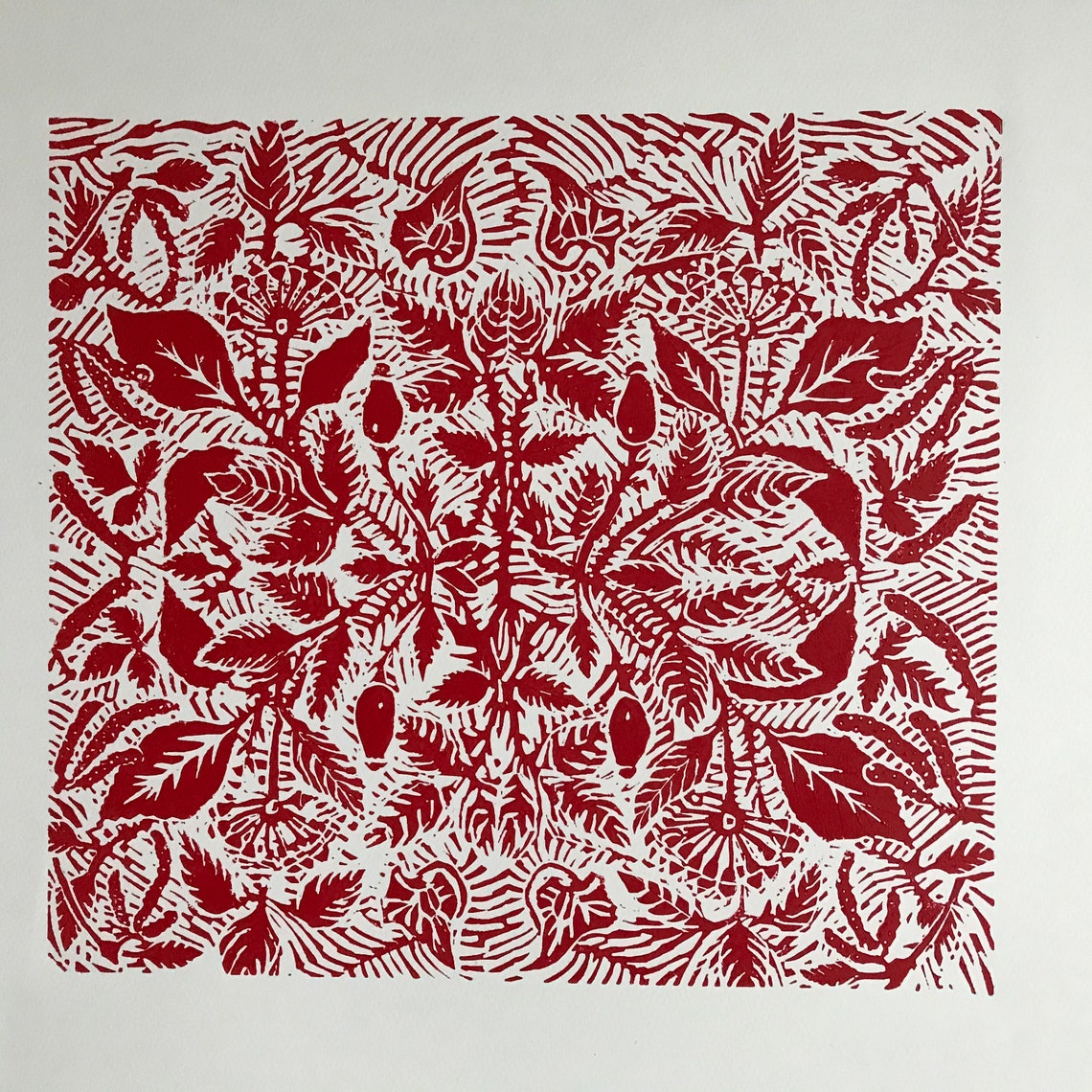 Hedgerow Original Linocut Print Etsy Denmark