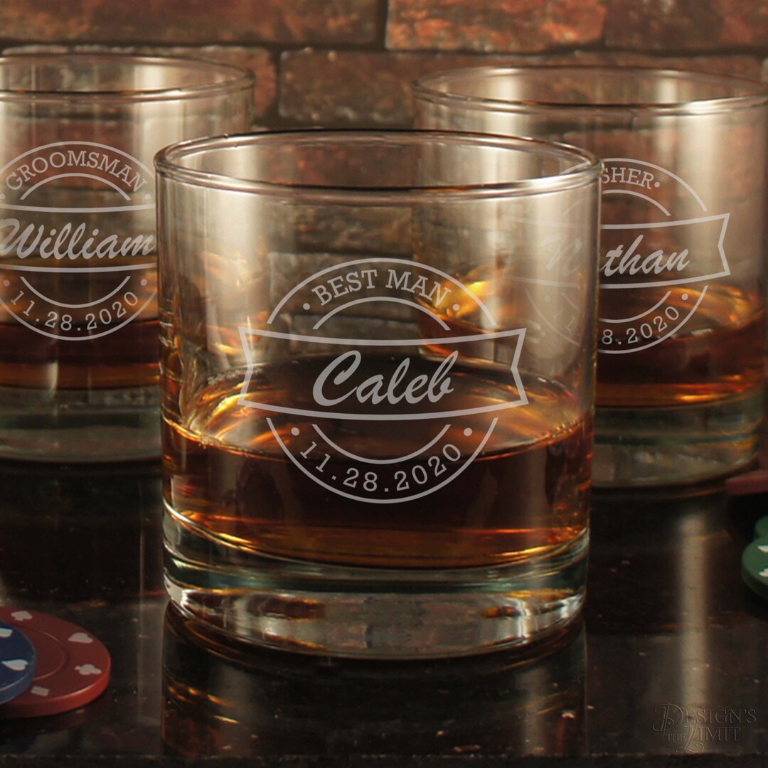 Groomsmen Personalized Old Fashioned Glasses With Choice of Etsy