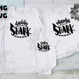 Baby Shark SVG | Mama Shark SVG  | Daddy Shark | Cricut Design | Vector Images | Digital Downloads | Vinyl Cut Files