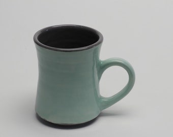 Turquoise and Gray Porcelain Ceramic Mug