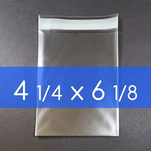 100 透明セロ袋 4 1/4 x 6 1/8 インチ セルフシール可能 再シール可能 OPP 製品袋 酸フリー 透明プラスチック包装