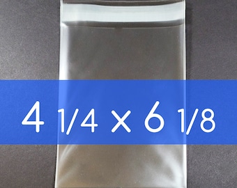 100 Clear Cello Bag 4 1/4 x 6 1/8 inch Self Sealable Resealable OPP Product Bag Acid Free Clear Plastic Packaging