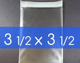 100 Clear Cello Bag 3 1/2 x 3 1/2 inch Self Sealable OPP Product Bag Acid Free Clear Plastic Packaging Jewelry Packaging