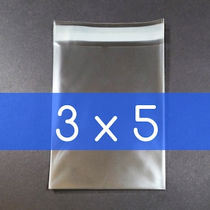 100 透明ポリセロ袋 3 x 5 インチ セルフシール可能 OPP 製品袋 酸フリー 透明プラスチック包装