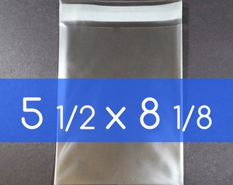 200 Clear Poly Cello Bag 5 1/2 x 8 1/8 inch Self Sealable OPP Product Bag Acid Free Clear Plastic Packaging