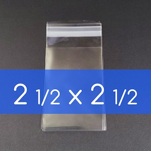 100 透明セロ袋 2 1/2 x 2 1/2 インチ セルフシール可能 OPP 製品袋 酸フリー 透明プラスチック包装