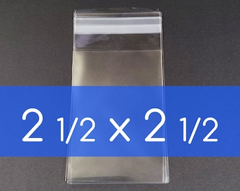 100 Clear Cello Bag 2 1/2 x 2 1/2 inch Self Sealable OPP Product Bag Acid Free Clear Plastic Packaging