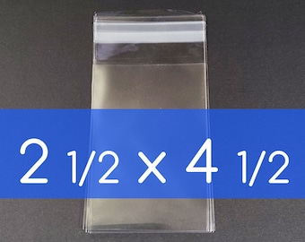200 Clear Poly Cello Bag 2 1/2 x 4 1/2 inch Self Sealable OPP Product Bag Acid Free Clear Plastic Packaging