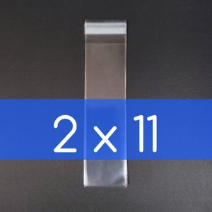 100 Clear Cello Bag 2 x 11 inch Self Sealable OPP Product Bag Acid Free Clear Plastic Packaging