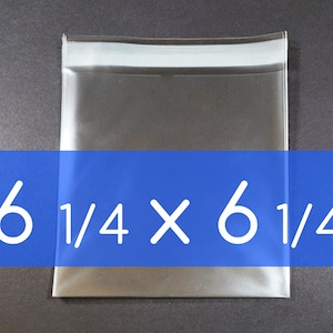 100 セルロバッグ 6 1/4 x 6 1/4 インチ セルフシール可能 OPP 製品バッグ 酸フリー 透明プラスチック包装
