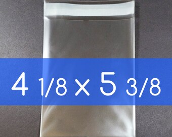 100 Clear Poly Cello Bag 4 1/8 x 5 3/8 inch Self Sealable OPP Product Bag Acid Free Clear Plastic Packaging