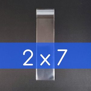100 Clear Poly Cello Bag 2x7 inch Self Sealable OPP Product Bag Acid Free Clear Plastic Packaging