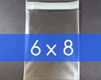 100 Clear Cello Bag 6x8 inch Self Sealable Resealable OPP Product Bag Acid Free Clear Plastic Packaging