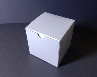 10 4x4x3 inch Glossy White Gift Box Tuck Top