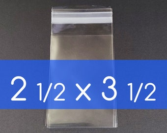 100 Clear Cello Bag 2 1/2 x 3 1/2 inch Self Sealable OPP Product Bag Acid Free Clear Plastic Packaging