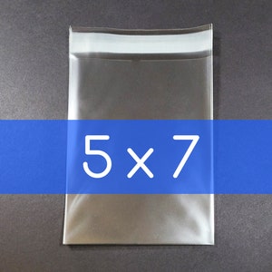 100 Clear Cello Bag 5x7 inch Self Sealable OPP Product Bag Acid Free Clear Plastic Packaging