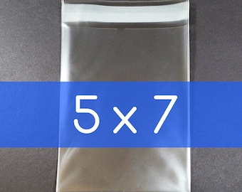 100 Clear Cello Bag 5x7 inch Self Sealable OPP Product Bag Acid Free Clear Plastic Packaging