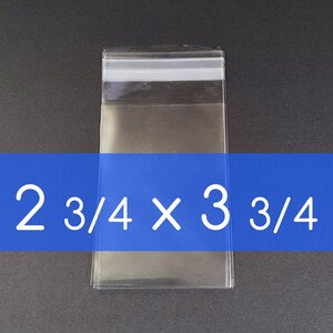 100 透明セロ袋 2 3/4 x 3 3/4 インチ セルフシール可能 OPP 製品袋 酸フリー 透明プラスチック包装