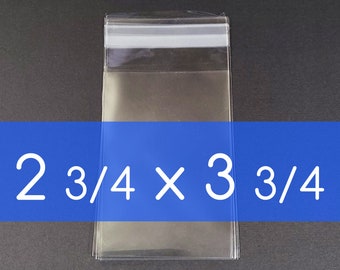 100 Clear Cello Tasche 2 3/4 x 3 3/4 Inch Selbstversiegelbare OPP Produkttasche Säurefrei Klar Kunststoff Verpackung