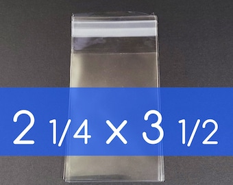 200 Clear Cello Bag 2 1/4 X 3 1/2 inch Self Sealable OPP Product Bag Acid Free Clear Plastic Packaging