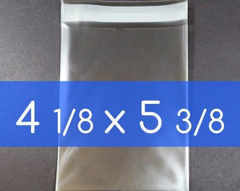 200 Clear Poly Cello Bag 4 1/8 x 5 3/8 inch Self Sealable OPP Product Bag Acid Free Clear Plastic Packaging
