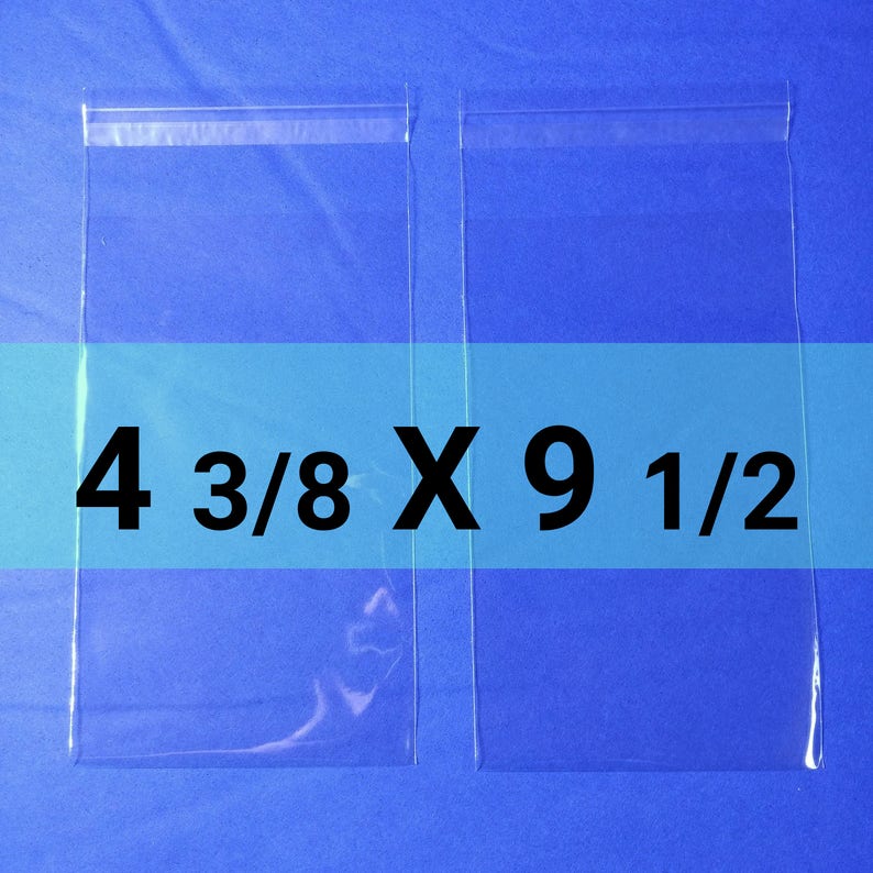 50 Clear Poly Cello Bag 4 38 x 9 12 inch Self Sealable OPP Product Bag Acid Free Clear Pastic Packaging