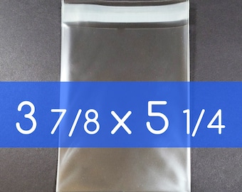 200 Clear Poly Cello Bag 3 7/8 x 5 1/4 inch Self Sealable OPP Product Bag Acid Free Clear Pastic Packaging