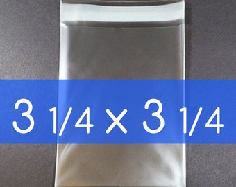 100 Clear Cello Bag 3 1/4 x 3 1/4 inch Self Sealable OPP Product Bag Acid Free Clear Plastic Packaging