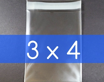 100 Cello Bag 3x4 inch Self Sealable OPP Product Bag Acid Free Clear Plastic Packaging