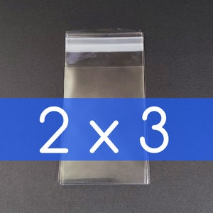 100 透明ポリセロ袋 2 x 3 インチ セルフシール可能 OPP 製品袋 酸フリー 透明 プラスチック包装