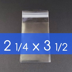 100枚入り透明セロ袋 2 1/4 x 3 1/2インチ セルフシール式 OPP製品袋 酸フリー透明プラスチック包装
