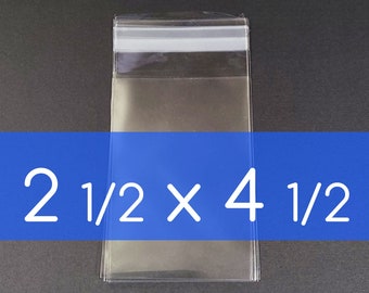 100 Clear Cello Bag 2 1/2 x 4 1/2 inch Self Sealable OPP Product Bag Acid Free Clear Plastic Packaging