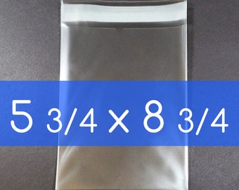 200 Clear Cello Bag 5 3/4 x 8 3/4 inch Self Sealable OPP Product Bag Acid Free Clear Plastic Packaging