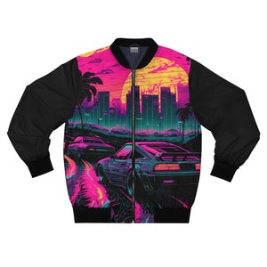 Tokyo drift synthwave outrun Bomber Jacket