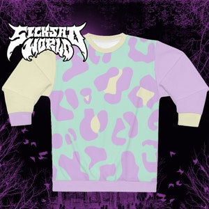 pastel vaporwave soft neon leopard print 80s 90s retro Sweatshirt