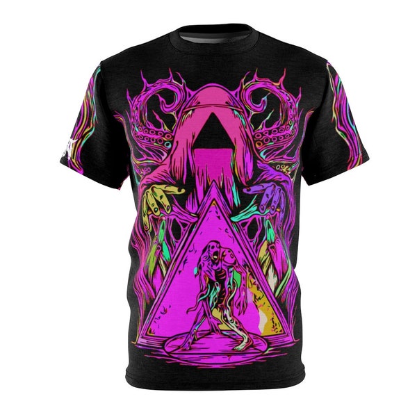 Lovecraft Trippy Goth Rave Streetwear Cosmic Horror The Void Unisex AOP Cut & Sew T-Shirt