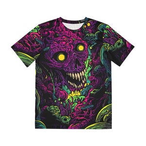 Psychedelic Vines Skull Neon Jungle Terrorwave All over print shirt