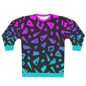 80's to 90's arcade floor all over print pull over sweat shirt