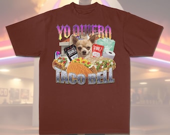 Camiseta de rap pirata de los 90 de Taco Bell Y2K, divertida camiseta meme "Yo quiero Taco Bell", regalos divertidos para mujer y hombre.