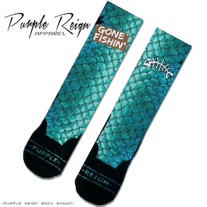 Purple Reign "Gone Fishing" Custom Premium Socks