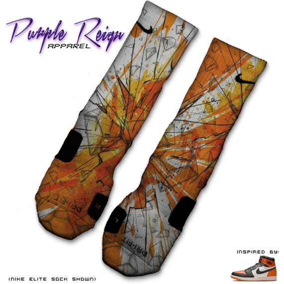 white and orange nike elite socks